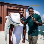 Miami Dolphins wide receiver Tyreek Hill surprises everyone when he catches a live shark at a marina in Miami.