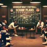 Create an image of a football strategy session in the Eagles' locker room, highlighting players and coaches intensely discussing game plans and tactics on a whiteboard filled with scribbled plays. Inc